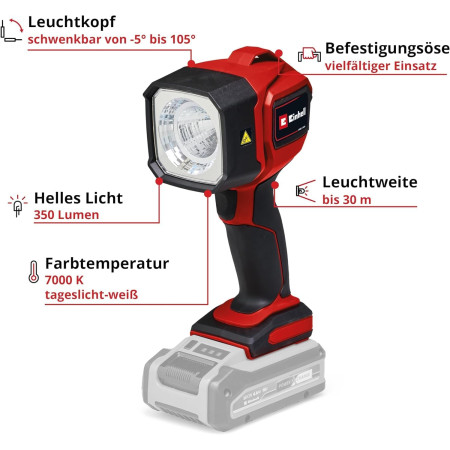 Προβολέας μπαταρίας 18V Einhell TC-CL 18/350 Li - Solo 4514175